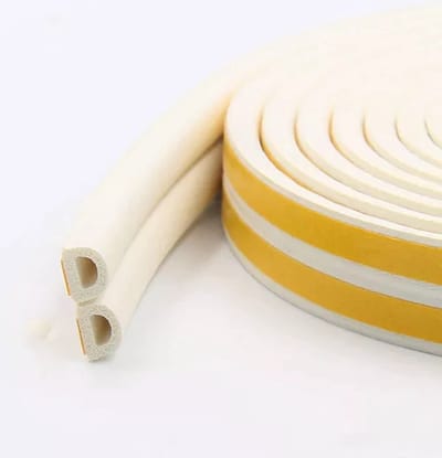 Tochtstrip 12 meter - 9x6mm - tochtstrips - tochtband - tochtwering - energiebesparing - tochtstrips voor deuren - tochtstrip voor ramen - tochtstopper - zelfklevend - D-profiel - woning verduurzamen - hoogwaardig foam - tochtstrippen