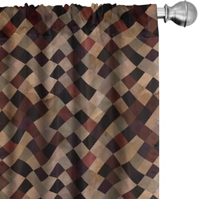 ABAKUHAUS Grunge Gordijnen – 2x75x175 cm – microvezel – veelkleurig