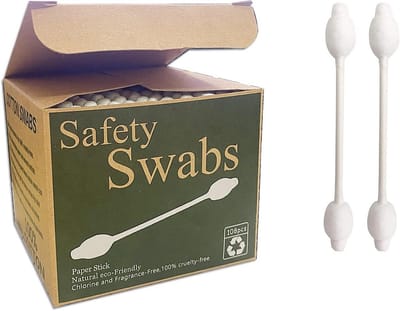 Veiligheid Wattenstaafjes - Baby Wattenstaafjes - Baby Verzorging - Grote Tip Dubbelkoppig - 216 Stuks - Wit
