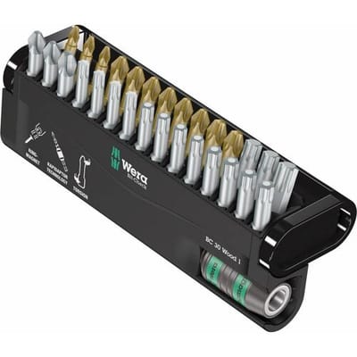 Wera Bit-Check 30 Wood 1 05057433001 Bitset 30-delig Kruiskop Pozidriv, Kruiskop Phillips, Binnen-T-profiel