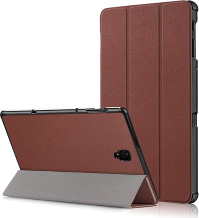 Hoesje - Geschikt voor Samsung Galaxy Tab A 10.5 (2018) - Dun & Stevig - Hardcover Book Case - Trifold Bookcase Hoes - Hard Cover - Tablethoes - Bruin