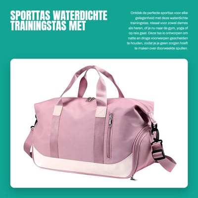 Dailygoods- Sporttas Waterdicht - Sporttas met Schoenenvak - Reistas Dames/Heren - Weekendtas - Duffeltas - 20 cm Hoogte