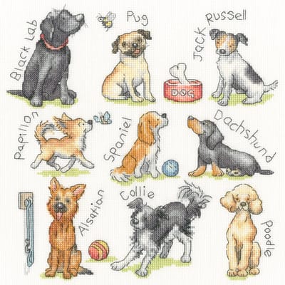 Bothy Threads borduurpakket Woof! XKG16 telpatroon