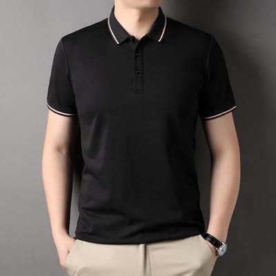 Zomer Korte Mouw POLO Heren Moerbeizijde Licht Volwassen Casual Effen T-shirts voor Jonge en Middelbare Mannen POLO Shirts 3XL