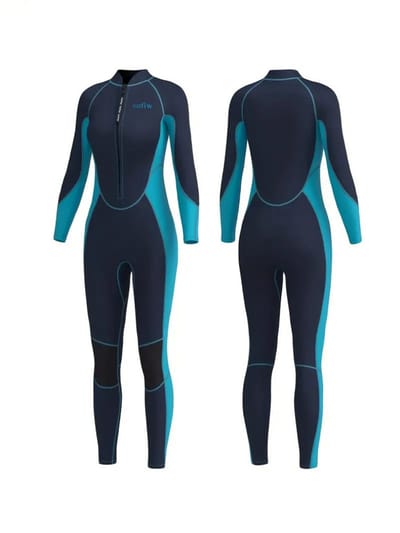 Bovista Wetsuit Dames - Swimsuit - Shorty - Surfpak - Duikpak - Lange Mouw - Zwemsuit - Marineblauw - XS