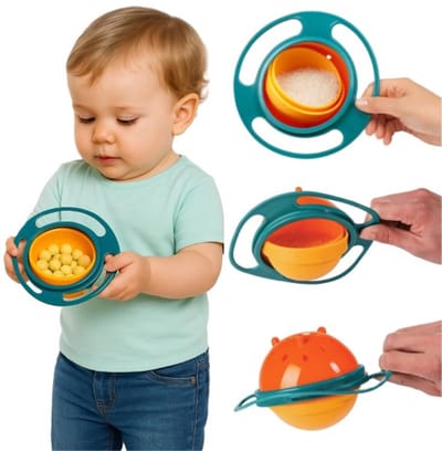 Goodz4All 360° Anti Knoei Bakje Kind met Handvatten - Kinderservies Kinderbord Babyservies Baby Bord - 360 Graden Beker Oefenbeker- Kinderservies Snackbakjes Kind- Vanaf 6 Maanden+