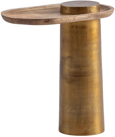 Bijzettafel Mango Massief Hout Metaal 50x30x52 cm Bijzettafel, Kleine Ovale Bijzettafel, Woonkamertafel Bank Modern, Sofa Tafel Hoog