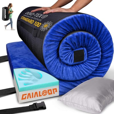 Dikke 3 Inch Memory Foam Campingmatras - Volledige Lengte, Draagbare Vloerslaapmat, Ideaal voor Indoor & Outdoor Reizen