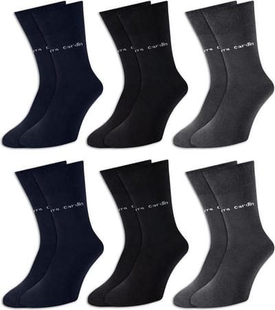 Pierre Cardin® Herensokken 6 Paar - Antraciet Blauw Zwart - 43/46
