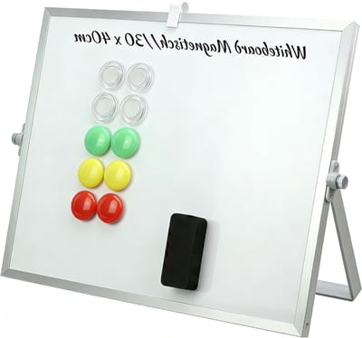 Magnetisch Whiteboard 30 x 40 cm, Dubbelzijdig Schrijfbord voor Thuis en Kantoor, Afwasbaar en Compact voor Notities en Plannen