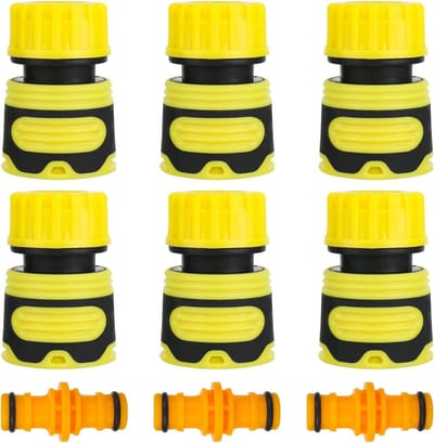 Complete Set Slangverbindingen, 6 Stuks Slangconnectoren 1/2 Inch + 3 Stuks Dubbele Stekker, Perfect voor Tuin en Familie, Ideaal voor Slanguitbreiding en Tuinonderhoud