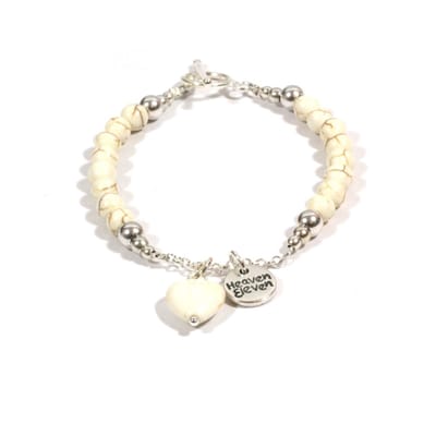Heaven Eleven - howliet kralen en hart - 18cm