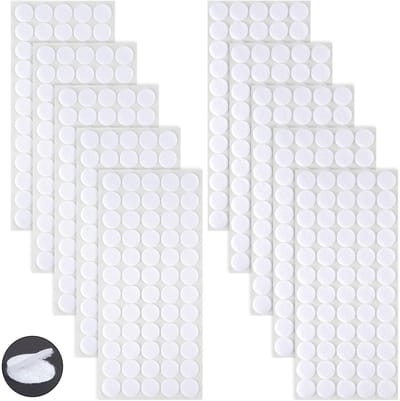 Dailygoods- Klittenband Stippen 300 Paar - Dubbelzijdige Plakband - Waterdichte Doe-Het-Zelf Stickers - Herbruikbaar - Ronde Pads - Sterke Hechting - Plakstip