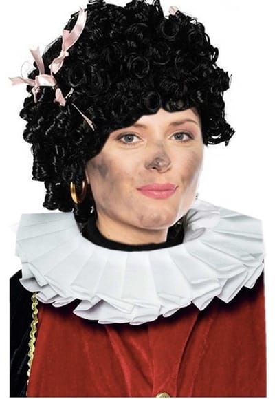 2x Luxe Pieten kraag voor volwassenen - Piet verkleed wit kragen van polyester 2 stuks