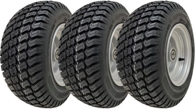 16x7,50-8 grasmaaierwiel, 4-laags P332-band, stalen velg, 25 mm lager (set van 3)