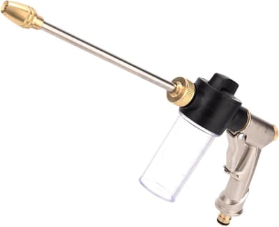 Schuimspuit Tuinslang - Zeepdispenser Mondstuk - Auto Reinigen - Verstelbare Schuimdikte - 36 x 14 cm - Zilver