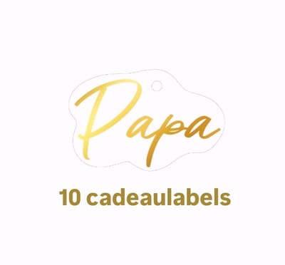 10x Cadeaulabel PAPA goudfolie - naamkaartje - cadeautag - hangtag - cadeauhanger - leuk inpakken - naamlabel - cadeauversiering -
