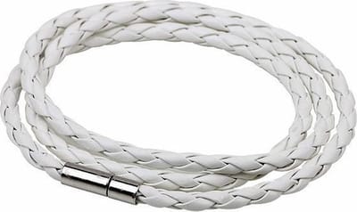 Fako Bijoux® - Wikkelarmband - Gevlochten - Pinsluiting - Wit