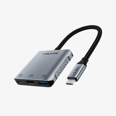 Cabletime 5-in-1 USB-C Hub - HDMI 4K 60Hz - 140W PD - USB-C/USB-A 10Gbps - USB 2.0