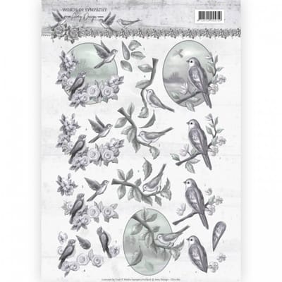 Sympathy Swallows - Words of Sympathy 3D-Knipvel Amy Design 1 stuks
