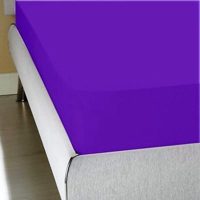 Homéé® Hoeslaken Jersey stretch paars 160/180x200/220 +35cm tweepersoons bed 100% katoen