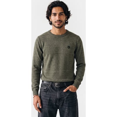 No Excess Pullover Crewneck 2 Coloured Melange Light Moss Größe: S | Pullover Outlet | Herren