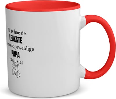 Akyol - dit is hoe de leukste en meest geweldige papa eruit ziet koffiemok - theemok - rood - Vader - papa - vaderdag - cadeau - verjaardag - opa - 350 ML inhoud