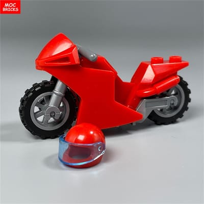 MOC Briques Véhicule Moto Course Figures Accessoires Soldats Arme Bloc Jouets Classiques Cadeau Enfants Garçons
