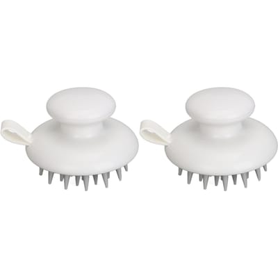 Haar Hoofdhuid Masseerder Lange Siliconen Borstelharen Antislip Handpalm Handvat Shampoo Borstel voor Thuis Salon white