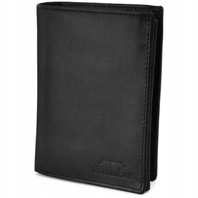 Beltimore - Leren Herenportemonnee U93 - Verticaal - Zwart Antiek Look - RFID-bescherming - Inclusief Geschenksdoos