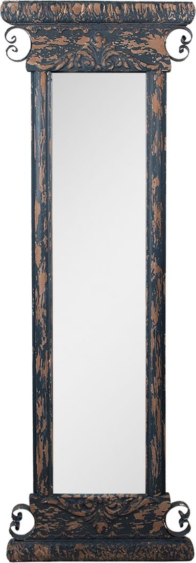 Clayre & Eef Spiegel 45x131 cm Blauw Bruin Hout