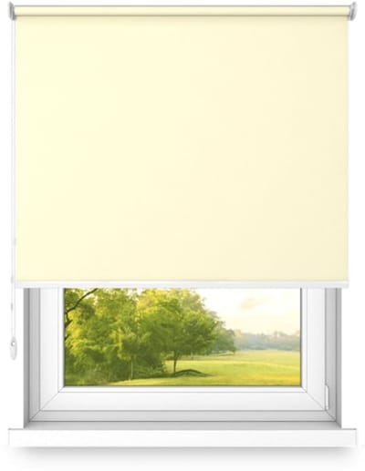 time4blinds Rolgordijnen Verduisteringsrolgordijn Vrijhangend rolgordijn zonder cassettemuur of plafondmontage UV-bescherming Thermische eigenschappen Solide 70x100 cm Vanille - links
