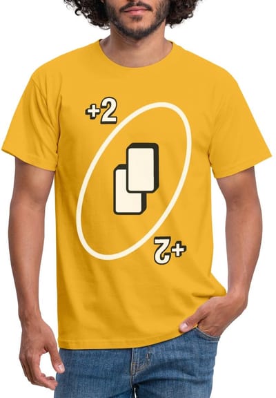 UNO +2 Kaart Kostuum Neem 2 T-Shirt Heren