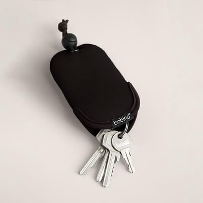 Bobino Key Sleeve Charcoal – Sleutelhoes voor 2 tot 8 Sleutels – Sleutel Organizer – Compacte Sleutelhouder - Donkergrijs Houtskool zwart
