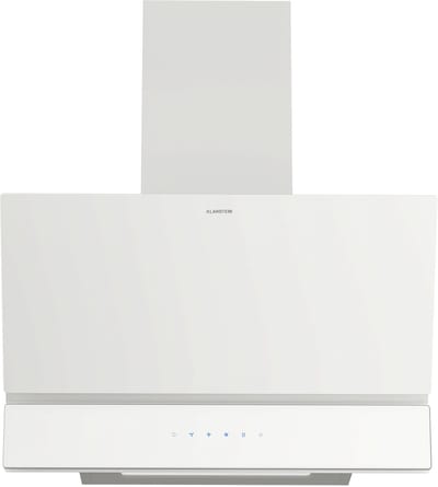 Klarstein Afzuigkap Velaire schuine - 60 cm, 820 m³/u boost, A++ energieklasse, touchbediening, ledverlichting, stil, vaatwasmachinebestendig filter, afzuigkap met afvoer of recirculatie, wit - voor Keuken - Afzuiging - Dampkap