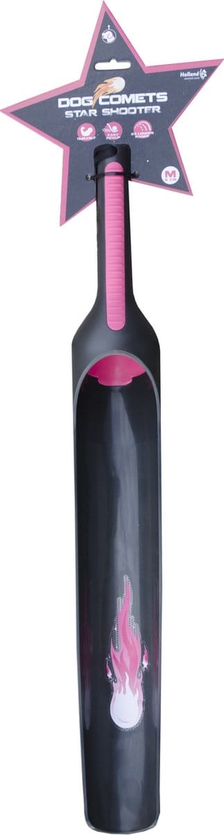 Dog Comets Star Launcher - Ballenwerper - Hondenspeelgoed - Geschikt voor ballen Ø6 cm - 58 cm - ABS-kunststof - S-RS Rubber coating - Roze/Zwart