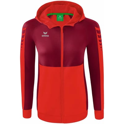 Erima Six Wings Trainingsjack Met Capuchon Dames - Bordeaux / Rood | Maat: 36