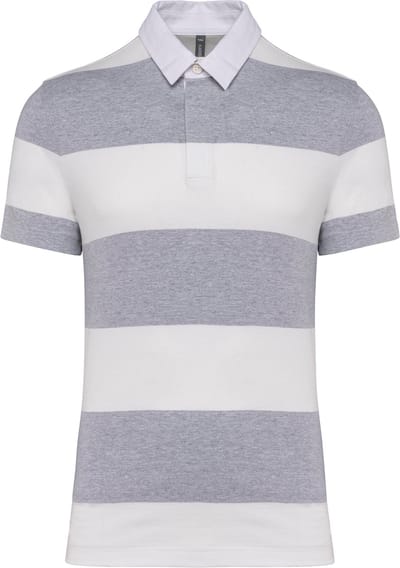 Kariban Gestreepte uniseks polo korte mouwen K286 - Oxford Grey / White Stripes - L