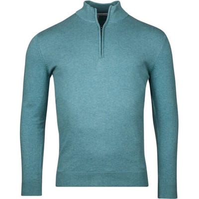 Baileys Trui Luxury Pima Cotton Half Zip Collar Single Knit Sky Blue Melange / male