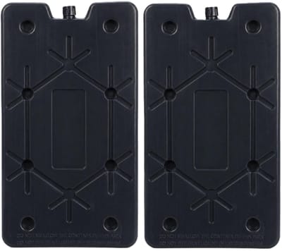 Excellent Houseware Koelelement Ice Pack - 2x - zwart - polyethyleen - 350 gr - 24 x 14 x 1.5 cm