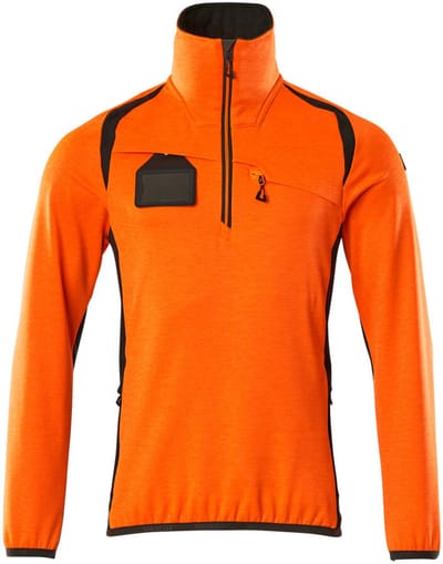 Mascot Accelerate Safe Fleecetrui met korte rits 19303-316 - hi-vis oranje/donkerantraciet - 4XL