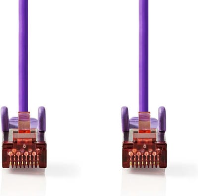Nedis CAT6 Netwerkkabel - RJ45 Male - RJ45 Male - S/FTP - 15.0 m - Rond - LSZH - Violet - Polybag