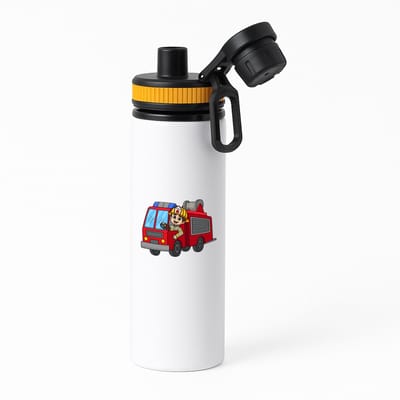 Hacebo® - Brandweerwagen waterfles met draaidop oranje - Brandweer - Brandweermannen - Hulpverlener - cadeau voor een brandweerman - firefighter - water fles - 850ML