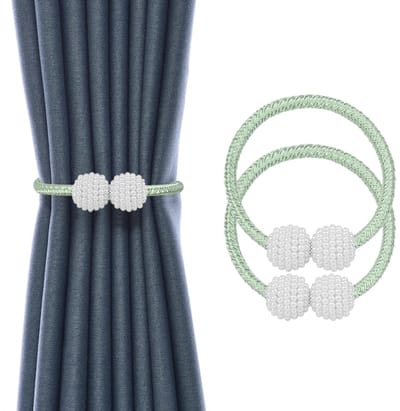 BRENZOOS- Gordijn Tiebacks Verbeterde Sterke Magneet - Gordijn Clips - Touw Holdbacks - Decoratieve Houder - Anti-Roest - Perfecte Grootte - Gordijnclips