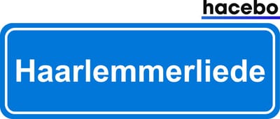 Hacebo - Plaatsnaam Sticker - 29x10 CM - Haarlemmerliede sticker - Verkeersborden sticker - grappige cadeaus - Haarlemmerliede