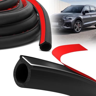 Dailygoods- Autodeurdichting Zelfklevend Rubber - 4M D-vormig - Geluidsisolatie - Waterdicht - Winddicht - Scheurbestendig - Antibotsing - Deurafdichting