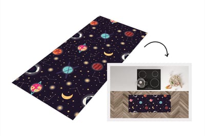 Keukenloper - Loper keuken - Space - Zodiac - Sterren - Design - Heelal - 120x50 cm - Keukenloper vinyl