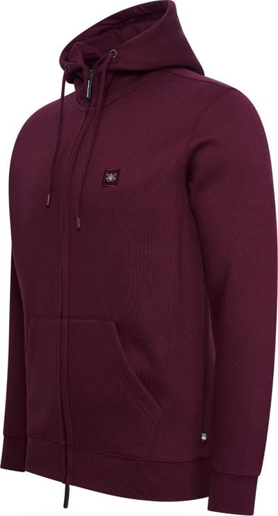 Cappuccino Italia - Heren Hoodies Fleece Zip Hood - Rood - Maat M