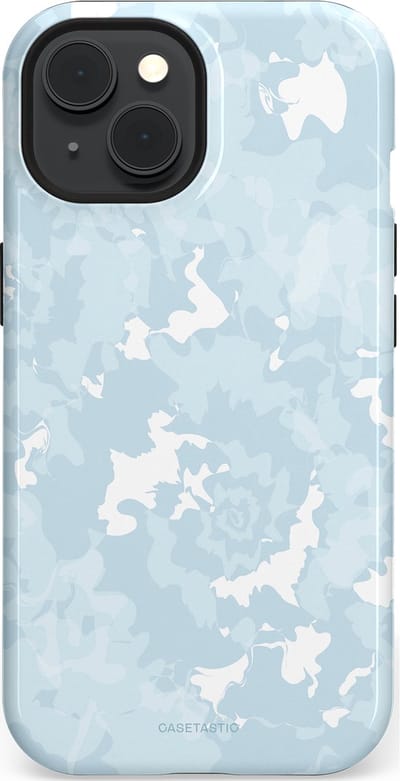Casetastic Hoesje Geschikt voor Apple iPhone 15 Magsafe - Stijlvolle Beschermende Duo-layer Case - Blauwe wervels