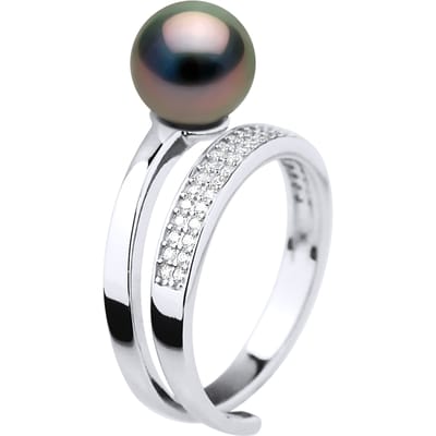 Ring Sieraden - Echte Gecultiveerde Tahiti Parel Rond 8-9 mm